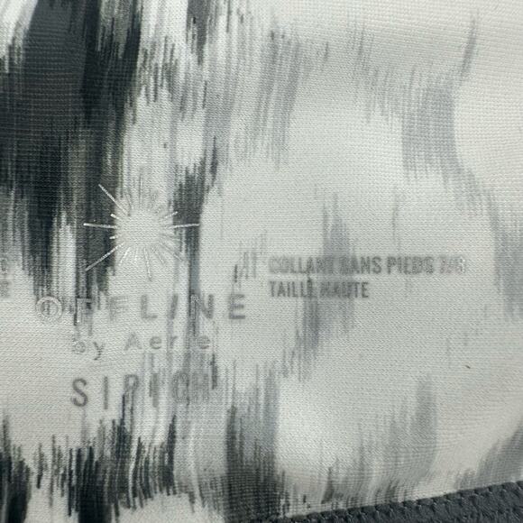 Aerie Offline 7/8 Leggings Size Small Black White Gray Hi-Rise Abstract Print - Picture 5 of 5